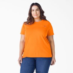 vestuário Dickies mais camiseta pesada de manga curta laranja (ou) mulheres V2FZ461974