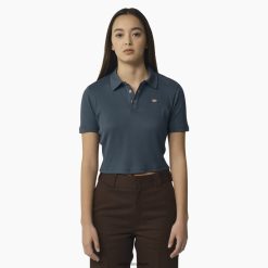 vestuário Dickies polo cropped manga curta tallasee força aérea azul (af) mulheres V2FZ462129