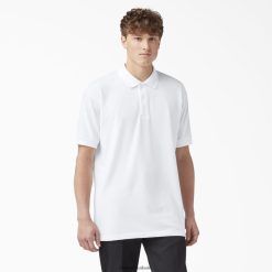 vestuário Dickies polo de manga curta em piquê tamanho adulto branco (o que) homens V2FZ46667