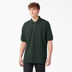 vestuário Dickies polo de manga curta em piquê tamanho adulto caçador verde (gh) homens V2FZ46664