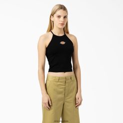 vestuário Dickies regata cropped lago chain preto (bk) mulheres V2FZ462140