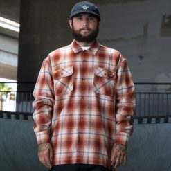 vestuário Dickies ronnie sandoval camisa de flanela escovada xadrez ombre queimado (ob2) homens V2FZ46729