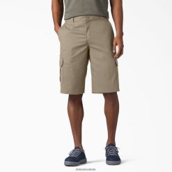 vestuário Dickies shorts cargo de ajuste relaxado 13" areia do deserto (ds) homens V2FZ46363
