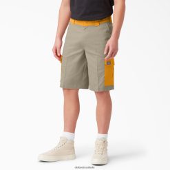 vestuário Dickies shorts cargo de mídia mista 11" areia do deserto/amarelo radiante (cbo) homens V2FZ46461