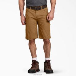 vestuário Dickies shorts de carpinteiro de ajuste relaxado 11" pato marrom lavado (rbd) homens V2FZ46425