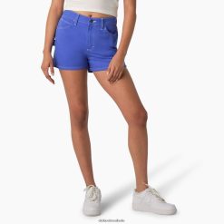 vestuário Dickies shorts de carpinteiro de cintura alta 3" céu de cetim (sk2) mulheres V2FZ462219