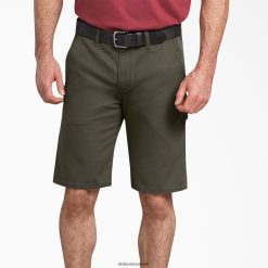 vestuário Dickies shorts pato carpinteiro 11" verde musgo lavado com pedra (sms) homens V2FZ46422