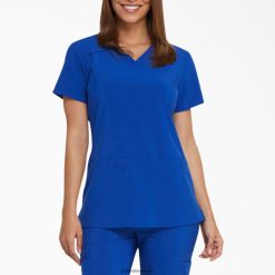 vestuário Dickies top esfoliante com decote em V eds Essentials galáxia azul (gbl) mulheres V2FZ462450