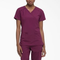 vestuário Dickies top esfoliante mock wrap eds essentials vinho (ganhar) mulheres V2FZ462643